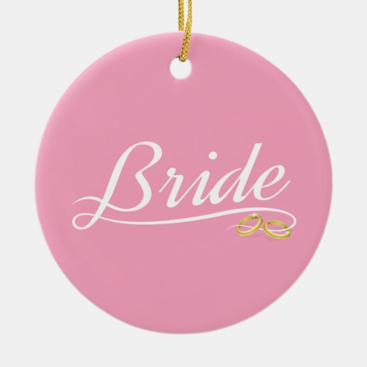 Elegant Bride Wedding Calligraphy Ceramic Ornament (Voorkant)