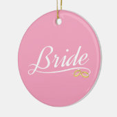 Elegant Bride Wedding Calligraphy Ceramic Ornament (Links)