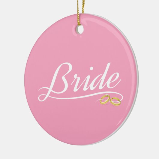 Elegant Bride Wedding Calligraphy Ceramic Ornament (Links)