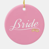 Elegant Bride Wedding Calligraphy Ceramic Ornament (Achterkant)