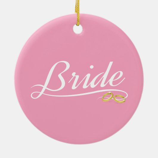 Elegant Bride Wedding Calligraphy Ceramic Ornament (Achterkant)
