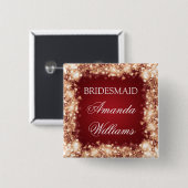 Elegant Bridesmaid Favor Mousserende Lichten Gold Vierkante Button 5,1 Cm (Voorkant /achterkant)
