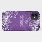 Elegant Bridesmaid Favor  Swirls Paars Case-Mate iPhone Case (Achterkant (horizontaal))