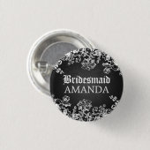 Elegant Bridesmaid Favor Victoriaans Vlaams Zwart Ronde Button 3,2 Cm (Voorkant /achterkant)