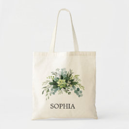 ELEGANT BRIDESMAID GIFT EUCALYPTUS FOLIAGE TOTE BAG
