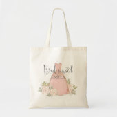 Elegant Bridesmaid Minimalist Blush Pink Floral Tote Bag (Voorkant)