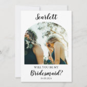 Elegant Bridesmaid Proposal Photo Card Kaart (Voorkant)