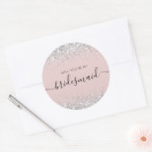 Elegant Bridesmaid Voorstel glitter confetti Ronde Sticker (Envelop)