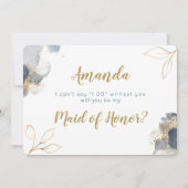 Elegant Bridesmaid-voorstel kaartmarine en goud Kaart (Voorkant)