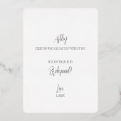 Elegant Bridesmaid-voorstel minimalistisch zilverf Folie Uitnodiging (Achterkant)