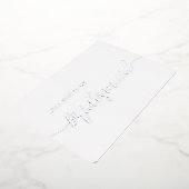 Elegant Bridesmaid-voorstel minimalistisch zilverf Folie Uitnodiging (Gedraaid)