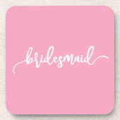 Elegant Bridesmaid Wedding Calligrafie | ONDERZETT Bier Onderzetter (Voorkant)