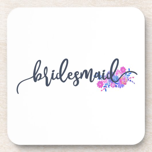 Elegant Bridesmaid Wedding Calligrafie | ONDERZETT Bier Onderzetter (Voorkant)