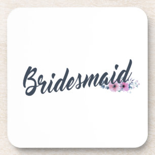 Elegant Bridesmaid Wedding Calligrafie   ONDERZETT Bier Onderzetter