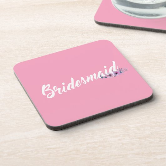 Elegant Bridesmaid Wedding Calligrafie | ONDERZETT Bier Onderzetter (Linkerzijde)