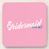 Elegant Bridesmaid Wedding Calligrafie | ONDERZETT Bier Onderzetter (Voorkant)