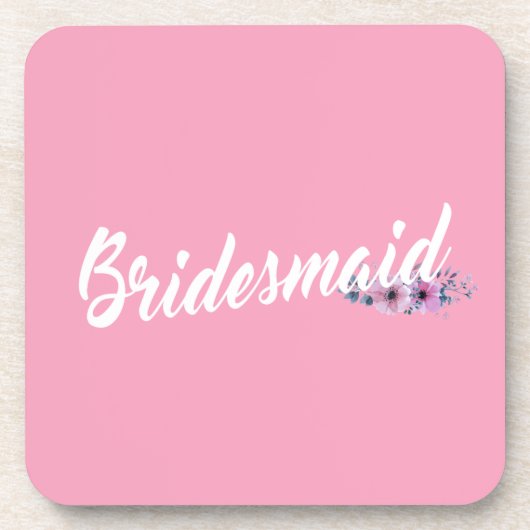 Elegant Bridesmaid Wedding Calligrafie | ONDERZETT Bier Onderzetter (Voorkant)
