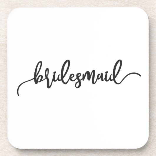 Elegant Bridesmaid Wedding Calligrafie | ONDERZETT Bier Onderzetter (Voorkant)