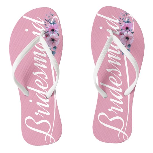Elegant Bridesmaid Wedding Calligraphy Teenslipper Teenslippers (Voetbed)