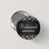 Elegant Bridesmaid Winter Sparkle Black Ronde Button 3,2 Cm (Voorkant /achterkant)