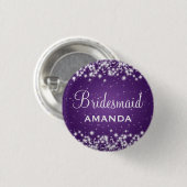 Elegant Bridesmaid Winter Sparkle Paars Ronde Button 3,2 Cm (Voorkant /achterkant)