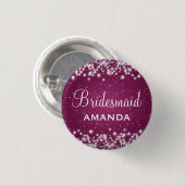 Elegant Bridesmaid Winter Sparkle roze Ronde Button 3,2 Cm (Voorkant /achterkant)