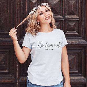 elegant bridesmaïde naam modern chic t-shirt