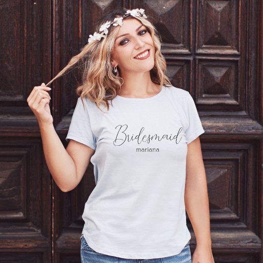 elegant bridesmaïde naam modern chic t-shirt