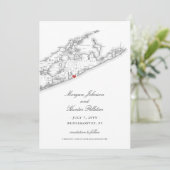 Elegant Bridgehampton Tennis & Surf Club Bruiloft Save The Date (Staand voorkant)