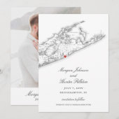 Elegant Bridgehampton Tennis & Surf Club Bruiloft Save The Date (Voorkant / Achterkant)