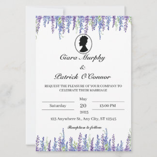 Elegant Bridgerton Wedding Invitation Kaart