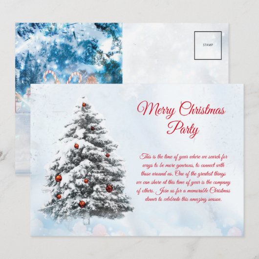 Elegant Briefkaart Style Christmas Design Party (Voorkant / Achterkant)