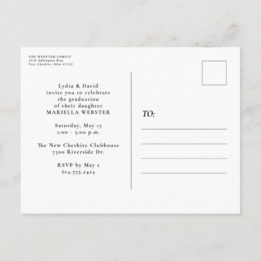 Elegant briefkaart van de de uitnodigingen van het (Achterkant)