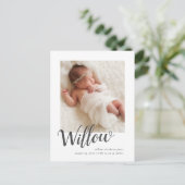 Elegant Briefkaart voor geboorteaankondiging van f (Staand voorkant)