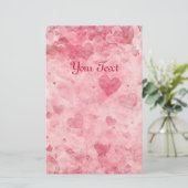 Elegant briefpapier met harten (Staand voorkant)