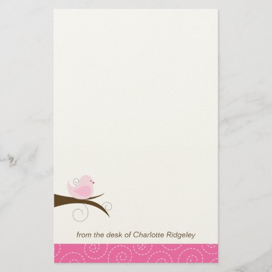 Elegant  Briefpapier  vogelpapier (Voorkant)
