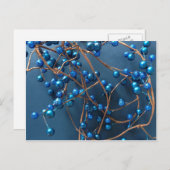 Elegant Bright Blauwe Kerstwinterkleertjes Feestdagenkaart (Voorkant / Achterkant)