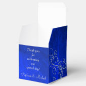 Elegant Bright Blue Silver Swirl Bedankdoosjes (Geopend)