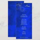 Elegant Bright Blue Silver Wedding Menu Kaart (Voorkant / Achterkant)