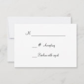 Elegant Bright Blue Silver Wedding RSVP Kaartje (Achterkant)