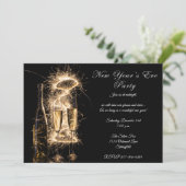 Elegant Bright Champagne New Years Eve Party Kaart (Staand voorkant)