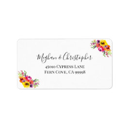 Elegant Bright Floral Wedding RSVP Return Address Etiket