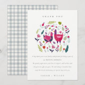 Elegant Bright Folk Boerderij Floral Tortelduifjes Bedankkaart (Voorkant / Achterkant)