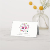 Elegant Bright Folk Boerderij Floral Tortelduifjes Plaatskaartje (Voorkant)