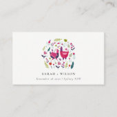 Elegant Bright Folk Boerderij Floral Tortelduifjes Plaatskaartje (Voorkant)