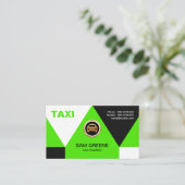 Elegant Bright Green Triangles Arrowiad Taxi Visitekaartje (Staand voorkant)
