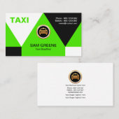 Elegant Bright Green Triangles Arrowiad Taxi Visitekaartje (Voorkant / Achterkant)