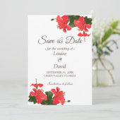 Elegant Bright Hibiscus Bewaar de datum Kaart (Staand voorkant)