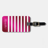 Elegant Bright Hot Roze Bagagelabel (Voorkant horizontaal)