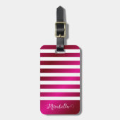 Elegant Bright Hot Roze Bagagelabel (Voorkant verticaal)
